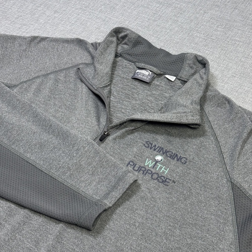 Puma Golf 1/4 Zip Pullover Shirt Mens Large Gray Mock Neck Performance